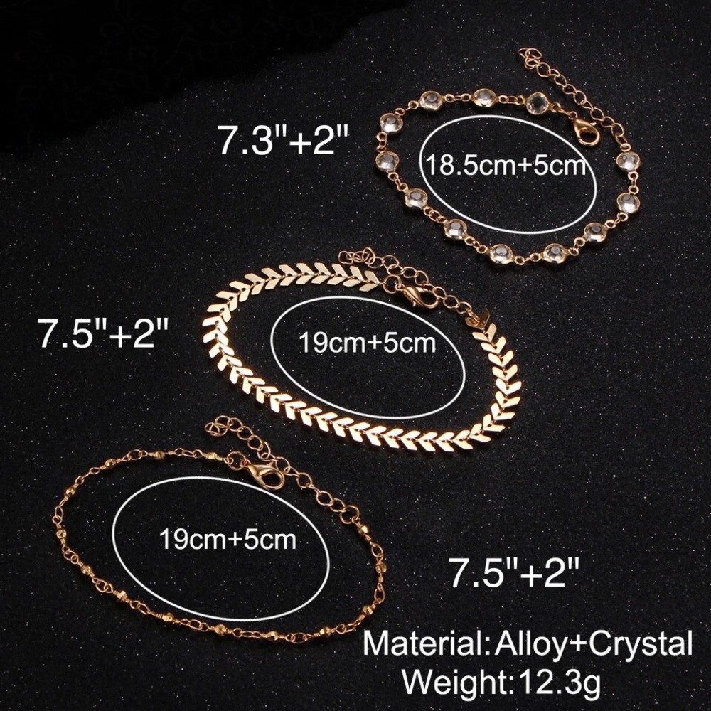 3 Piece Anklet Set - Picture 6 of 6